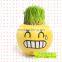 Mini Garden growing grass hair toy growing grass head toys 002-2(ceramic colour glaze)