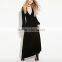 Lady Fashion Black Velvet Long Sleeved Maxi Dress Sexy Plunge Neck Party Dress