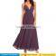 Elegant spaghetti straps v neck pleated chiffon long wedding party dresses patterns for women bridesmaid 2017