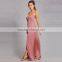 2017 Summer Strappy Back Satin Slip Dress Women Maxi Dress HSd9022