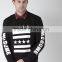 100% Cotton Black Printed Sweatshirt Round Neck Long Sleeves Sweaters For Man Custom Screen Printing Style Autumn Sweaters