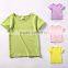 Wholesale 100% Cotton Soft Top Blank Sweet Color Girls Clothing T shirt for Kids