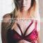 Runwaylover 5515 Sexy Ladies Cross Velvet Wine Bra