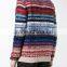Multi Color Crew Neck Knitted Jumper Men's Intarsia Sweater with Button Decoration on Shoulders