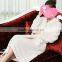 New Design Solid Coral Fleece Bathrobe for Women in White/Pink Color