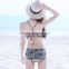 Three-piece bikini small chest gather sexy fashion cover the belly skirt style swimsuit Korea