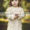 flower girl rustic country cream toddler dress,Off white Cotton crochet hollow girls lace dress