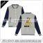 Nylon varsity jacket,leather sleeve varsity letterman jacket red black