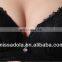 lady's hot underwear black pushing up brassiere boyshort pantie bra set