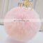 Fur ball/bobble car keychain rabbit fur ball pendant bag charm fashion