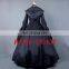 Rose Team-Free Shipping Custom-made Gothic Punk Dress Black Tafetta Medieval Victorian Dress Costume w/ Hat