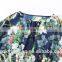 Latest fashion floral printed silk chiffon fabric plus size women shirt