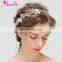 Wedding Headband Boho Enamel Leaf Rhinestone Bridal Hair Vine Pearl hair band Women Jewelry Bridesmaid Headpiece Prom Halo