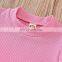 Small and medium-sized children's solid color pit strip short-sleeved dress 2020 summer European and American children's princes