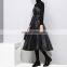 TWOTWINSTYLE Women Elegant Dresses PU Leather Square Collar Spaghetti Strap High Waist Fashion