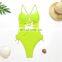 One Piece Swimsuit Women Bandage Swimwear Strings Bathing Suit Sexy High Cut Monokini Neon Bodysuit Sexy Swimsuit