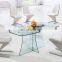Clear Glass Kitchen Rectangular Dining Table Glass Top,colored glass dining table top for Fancy restaurant