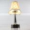 luxury bed side reading fabric shade metal table lamps rechargeable modern hotel table lamps
