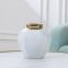 Jingdezhen Electroplate Gild Modern Simple White Ceramic Vase For Indoor Decor