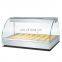 Hot fast food warmer glass display /food warmer showcase with sliding glass door