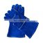 HY Leather Palm Impact Oven Gloves Welding Work Glove Heat Resistant Boiler Mitts Blue
