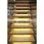 Fashion Design Wood Tread Mono Stringer Staircase With LED Lights