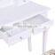 Rotating Oval Makeup Mirror Dresser cabinet Dressing vanity Table with Mirror Stool