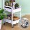 3 Layers Storage Trolley with Bamboo  Popular Storage Trolley Kitchen Cart Steel Powder Coating Trolley Kitchen Storage Rack