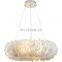 Modern Indoor Decoration Modern Design Living Room Pendant Light Bedroom White Goose Feather Round Pendant Lamp