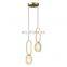 Nordic Bedside Pendant Light Modern Minimalist All Copper LED Lamp For Living Room TV Background Luxury Crystal Hanging Lights