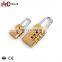Durable 22Mm Steel Shackle 3 Wheel Brass Combination Safe Padlock For Doors
