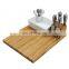 100% Biodegradable Eco Friendly Natural Magnet Bamboo Cheese Board Cover Magnetic Knife Holder With Cutlery Set