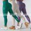 White scrunch bum leggings activewear tights yoga sport leggings pants fitness rib high waist customized leggings