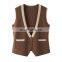 Custom Button Waistcoat Women Sleeveless Solid Pattern Cardigan Vest Woolen Fabric Single Breasted Closure Front Back Pocket