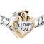 925 sterling silver Bear holding heart I love you charm for European Valentine's Day bracelet