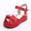 Beauty cute 5.5 CM heel red black white 3 color bow kawai fancy Lolita casual summer shoes for girls