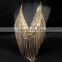 latest jewelry fashion Alloy gold charming chain tassel wholesale chunky statement necklace                        
                                                Quality Choice