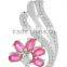 Five Ruby Oval Flower Shaped Brooch