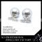2015 Fashion latest design simple and generous hot sales 925 silver rhodium plate double sides pearl earrings for ladies