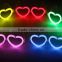 Plastic colorful flashing luminous LED lighted fluorescent heart shape party festival glasses