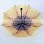 Unique design manual open 3 fold sunflower umbrella