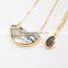 Abalone Layer Necklace Delicate Gold Druzy Necklace