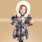 New design korean patterns floral winter coat dress for girl wear winter jacket wholesale warm winter baby clothes (ulik-J006)