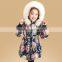 New korean style child clothes 2015 floral girls down coat outwear jacket wholesale boutique winter coat children (ulik-J006)