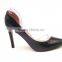 new fashion pointed toe sides empty high heel shoes with plastic