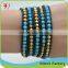 Wholesale Chinese Supplier Howlite Stone Mix Magnetic Bead Wrap Black Real Leather Bracelet