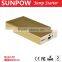 sunpow 8000mah aluminium alloy material mini and portable Car Battery Charger portable 12v jump starter