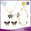 Children and women jewellry 4 pieces zinc alloy rhinestone butterfly jewelry set                        
                                                                                Supplier's Choice