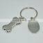 Custom Excellent Quality Cute Couples Blank Bone Shaped Dog Tag Keychain