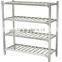 Assembly sepaerated 4 ties durable stainless stteel kitchen spice storage rack shelf in hotel restaurant